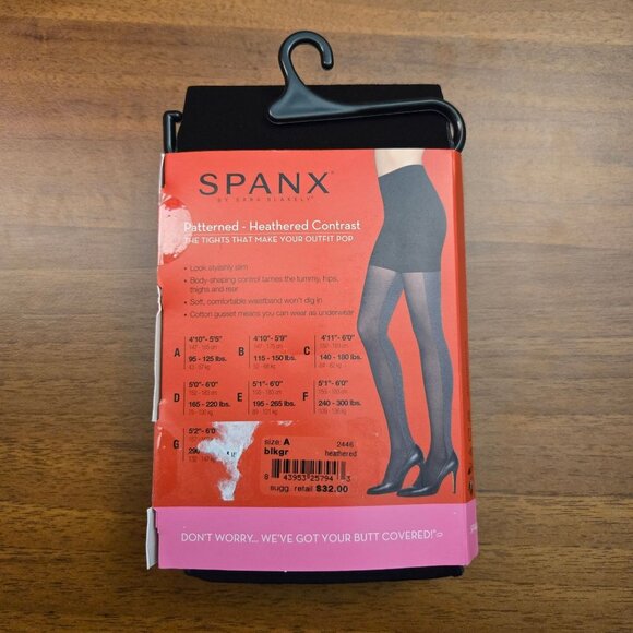 Spanx Tight End Tights Heathered Contrast Black Gray Shapewear Two Tone A NWT - Picture 5 of 9